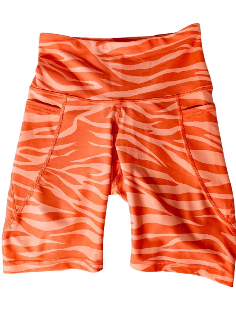 ✨Like New✨ Old Navy Active Animal Print Powersoft Bike Shorts, Orange, Size XS